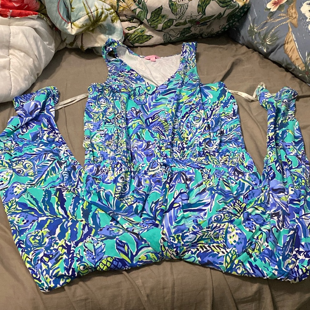 Lilly Pulitzer jumpsuit.
